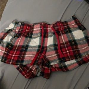 Flannel pajama shorts